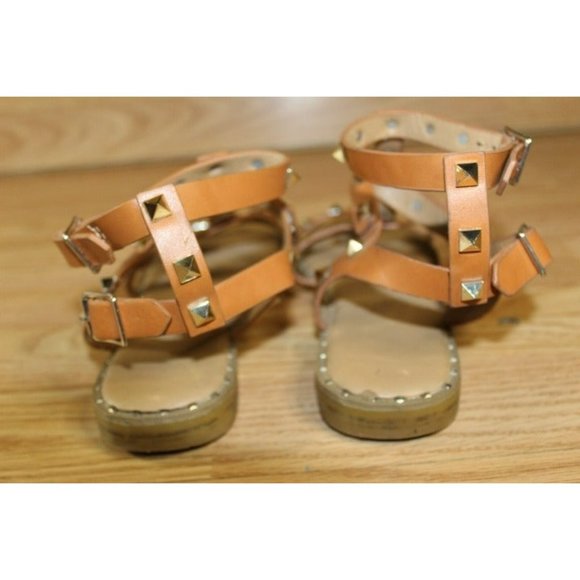 New Tan Strap Gold Studded Gladiator Forever Sandals Size: 5" 1/2 - Picture 4 of 7